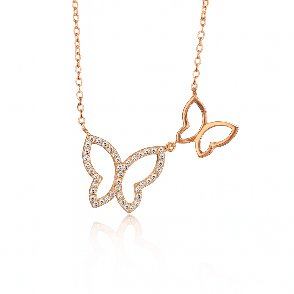 Double Butterfly Necklace