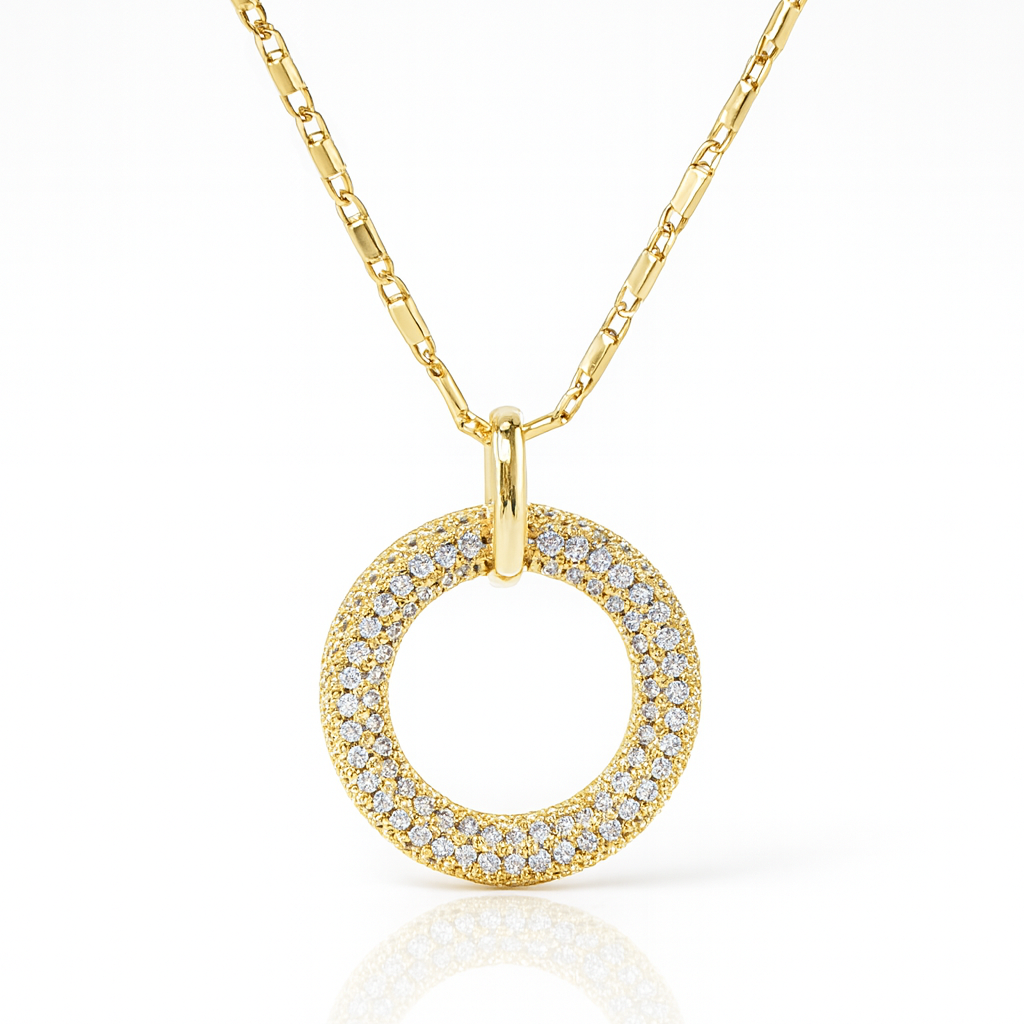 Hollow Pavé Necklace