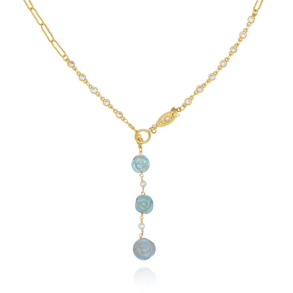 Labradorite Rose Necklace