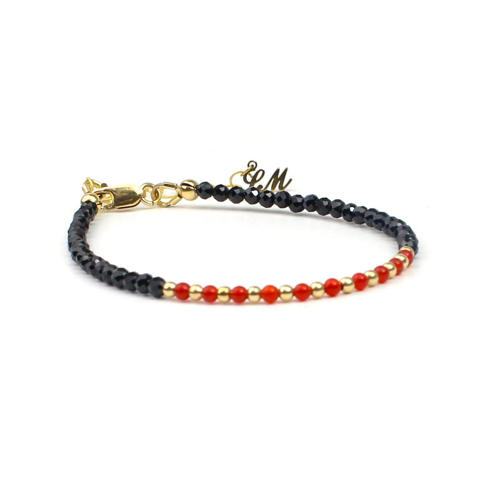 Tiny Carnelian &amp onyx Bracelet