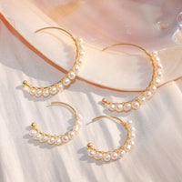Dainty Circle Pearl Earrings