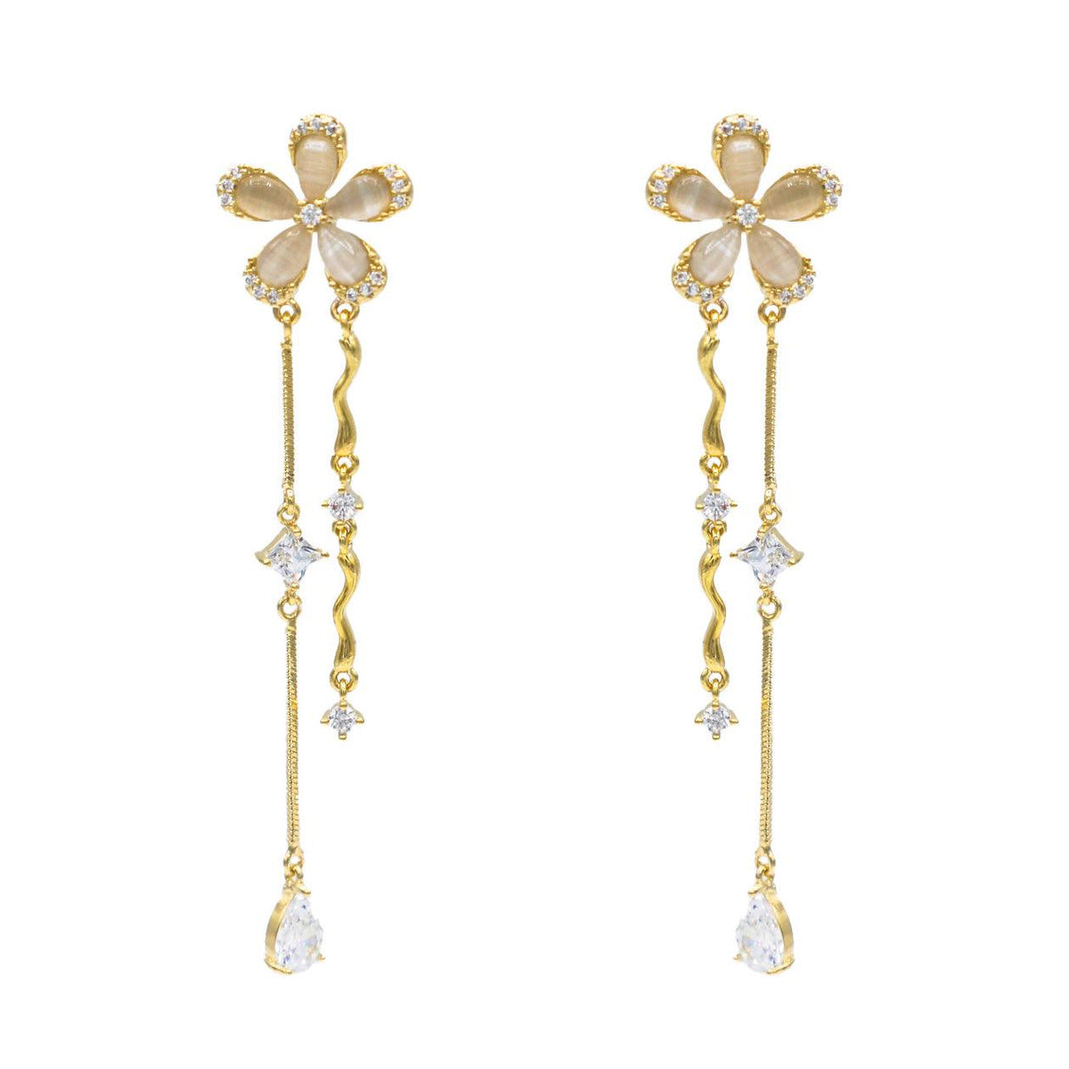 Spiral Flower Drop Earring