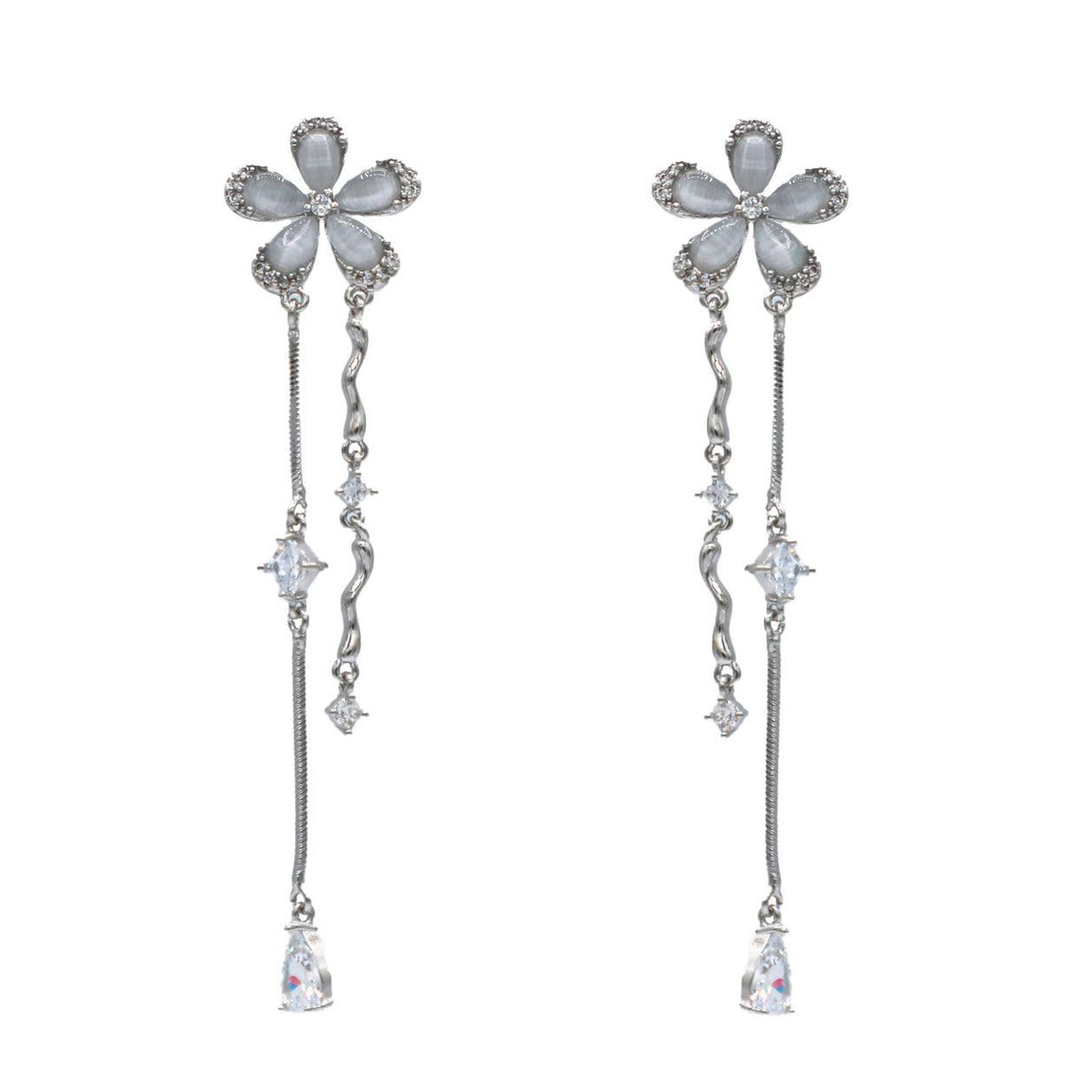 Spiral Flower Drop Earring