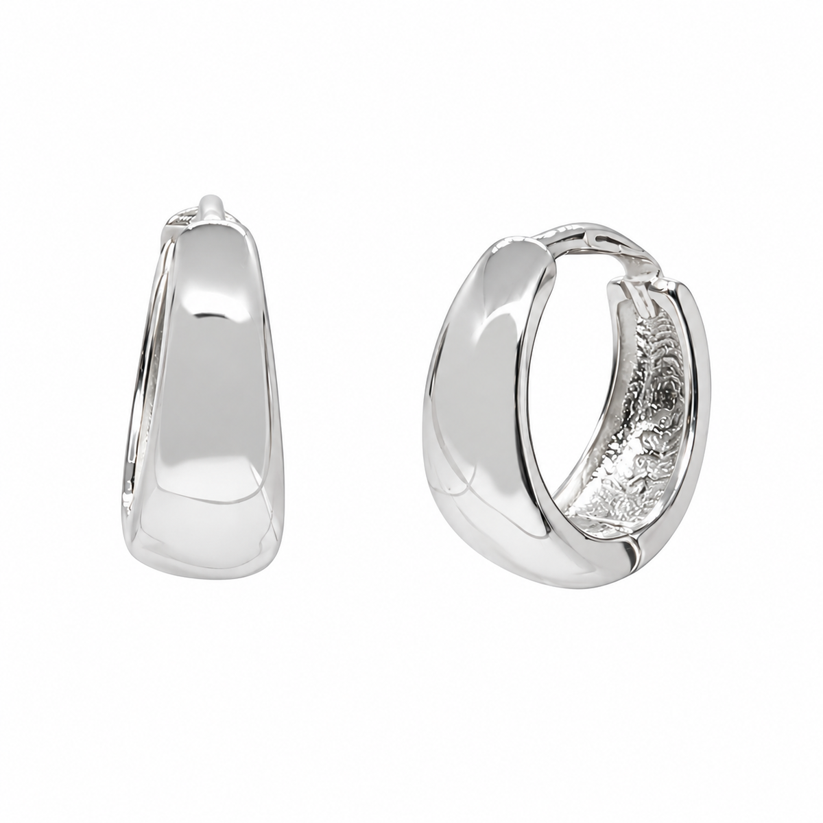 Classic Huggie Earrings in 925 Sterling Silver with polished finish
