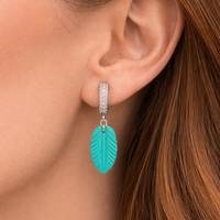 Turquoise Leaf Drop Earrings