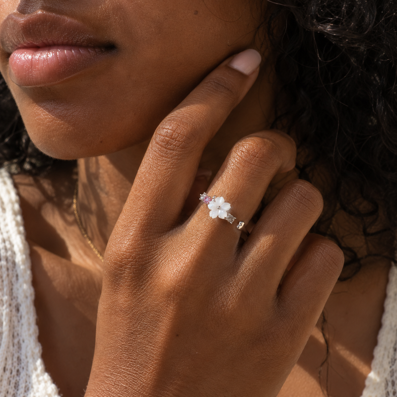 White Flower Ring