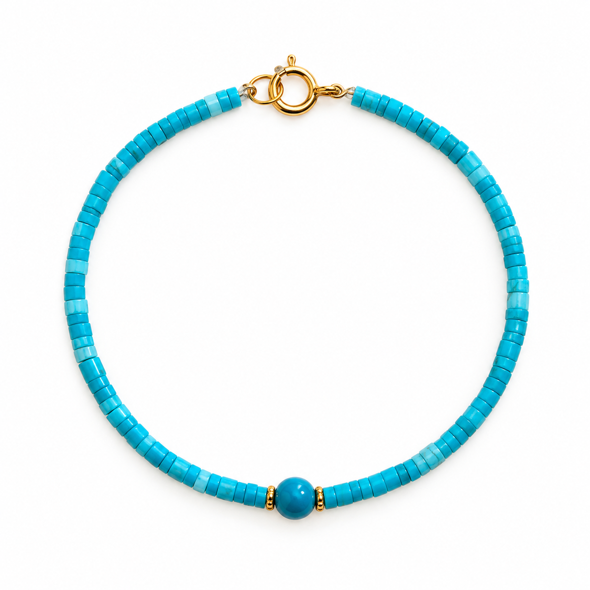 14K Gold Turquoise Bracelet