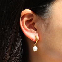 Swirl & Pearl Hoop Earring