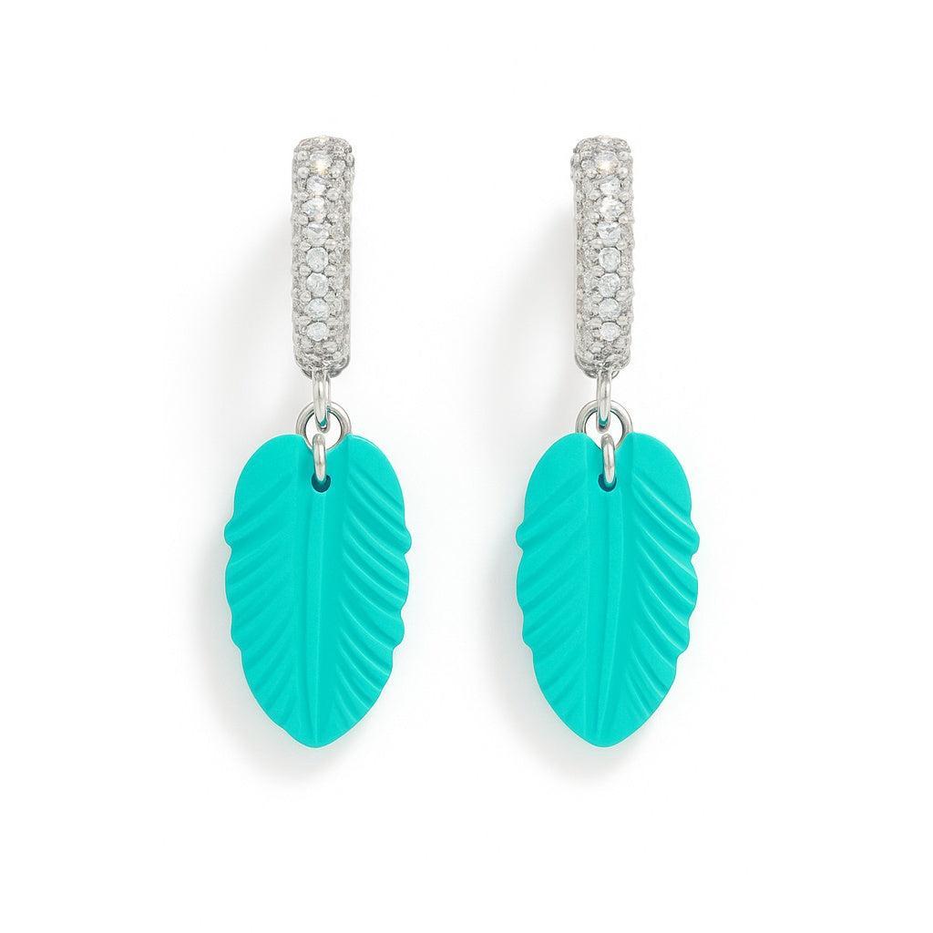 Turquoise Leaf Drop Earrings