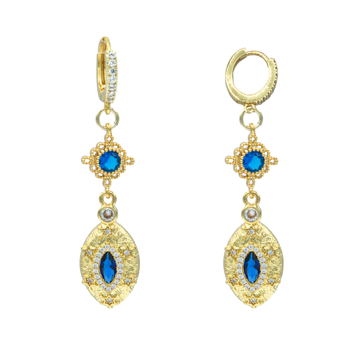 Sapphire Glow Hoop Earrings
