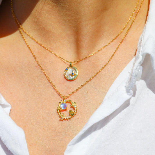 Dangling Planet & Star Earrings