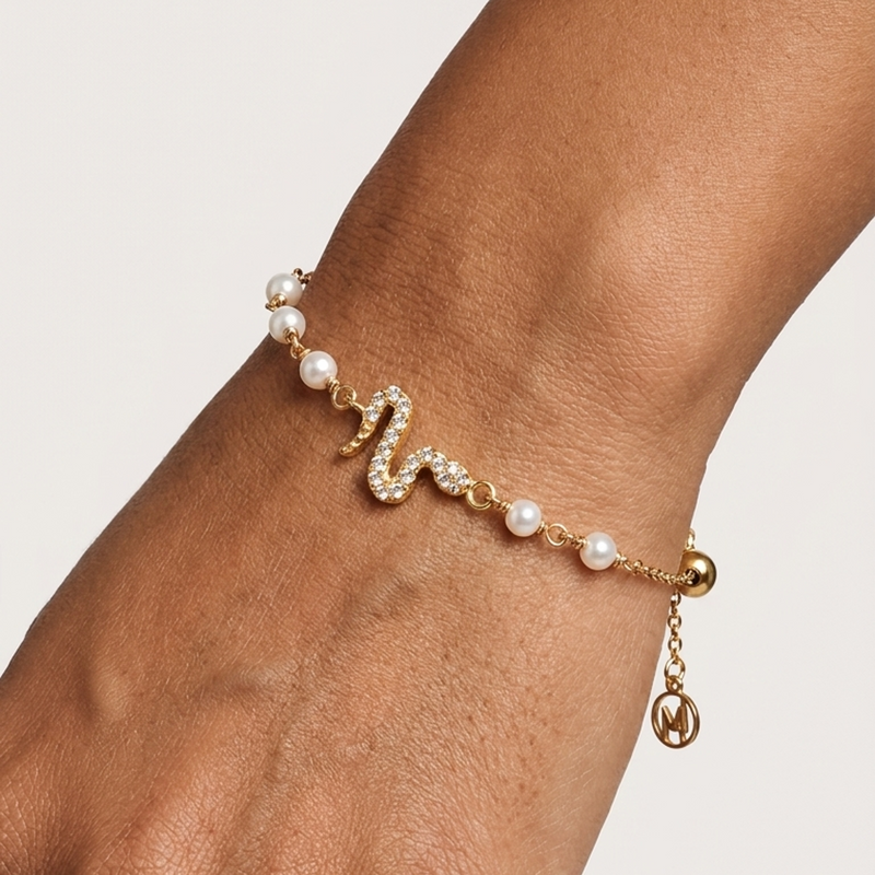 Serpent’s Whisper Pearl Bracelet/Anklet