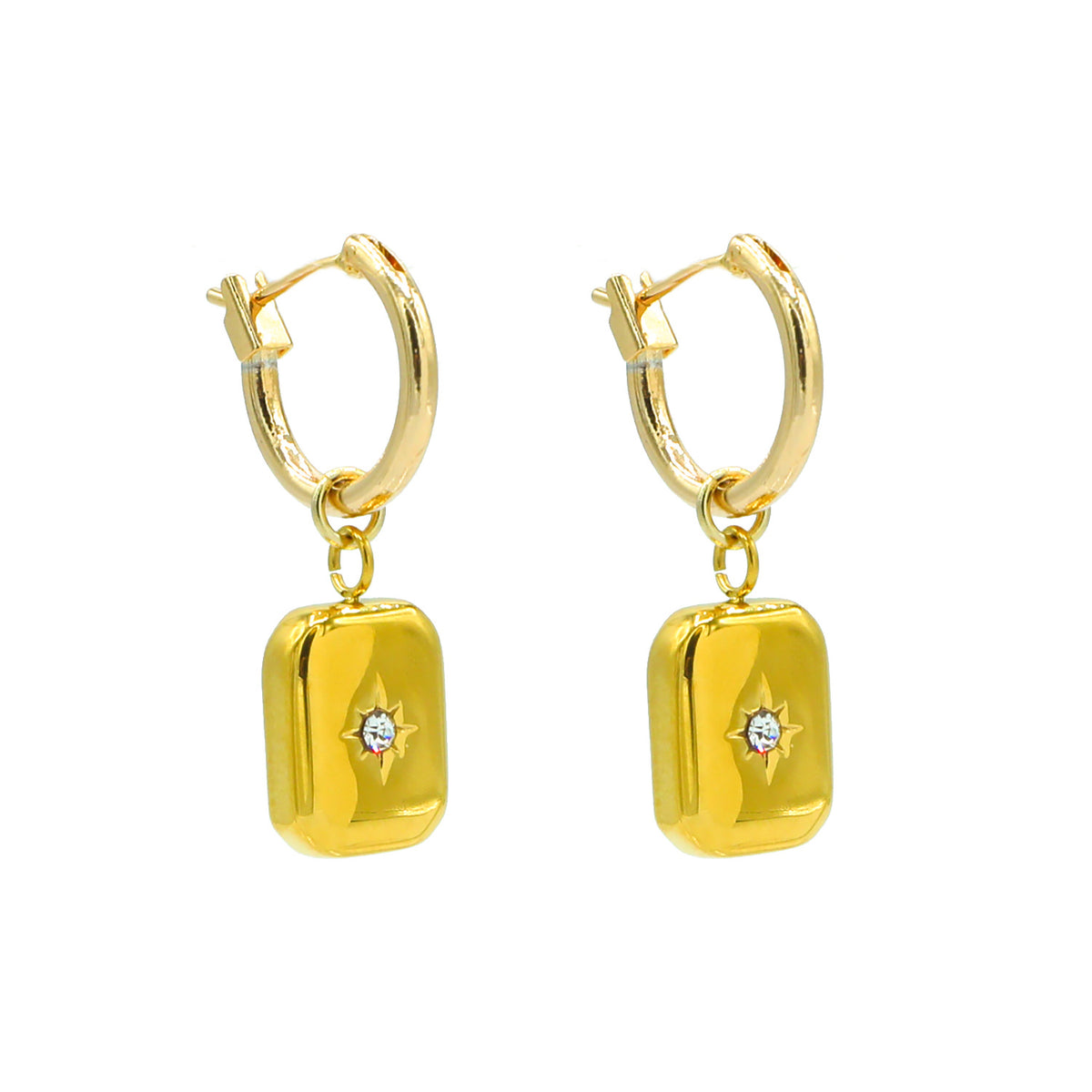 Bold Horizon Huggie Earrings