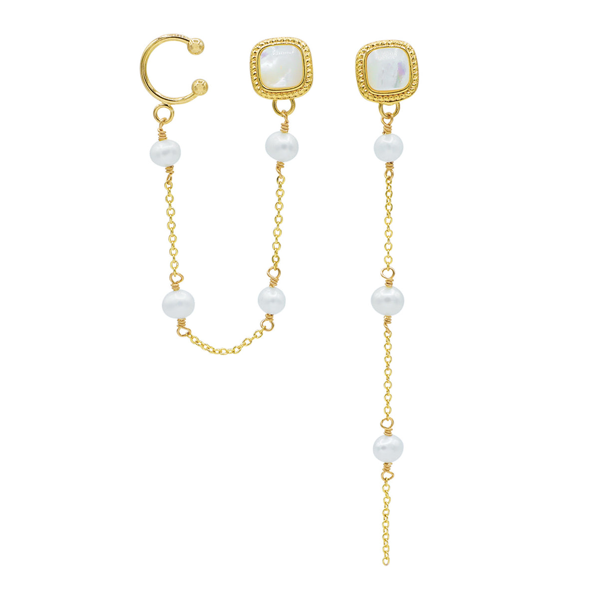 Enchanting Asymmetrical Pearl Earrings