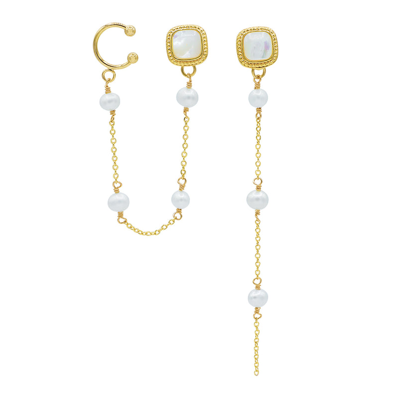 Enchanting Asymmetrical Pearl Earrings