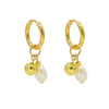 Pearl Bell Huggie Earrings