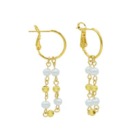 Halo Pearl Huggie Earrings