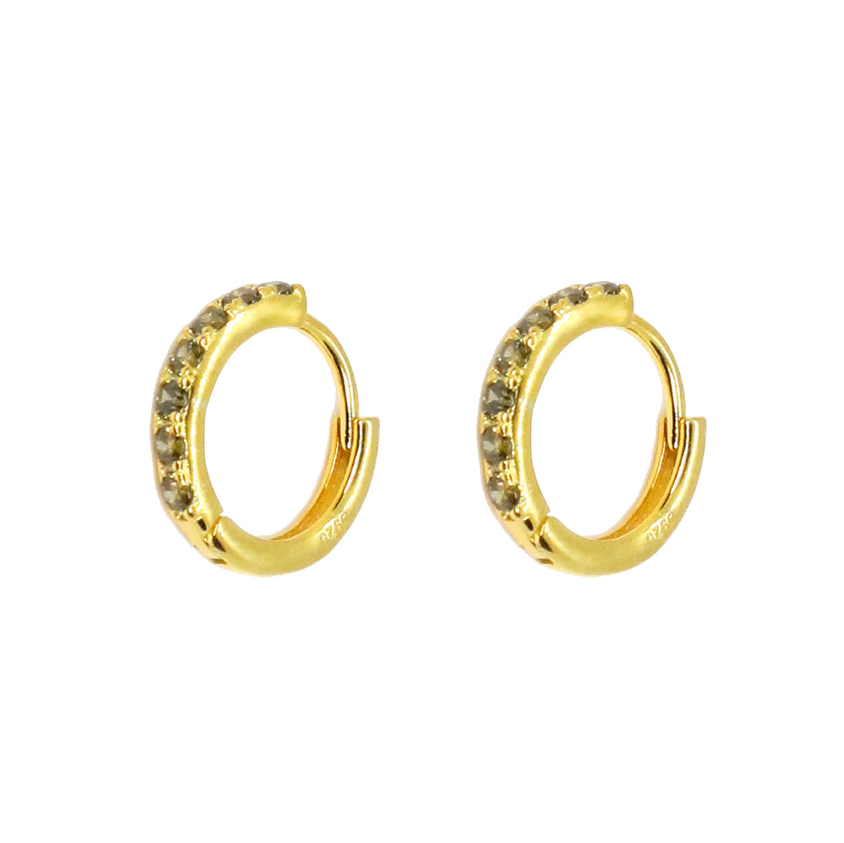 Simple Gem Hoops Earrings