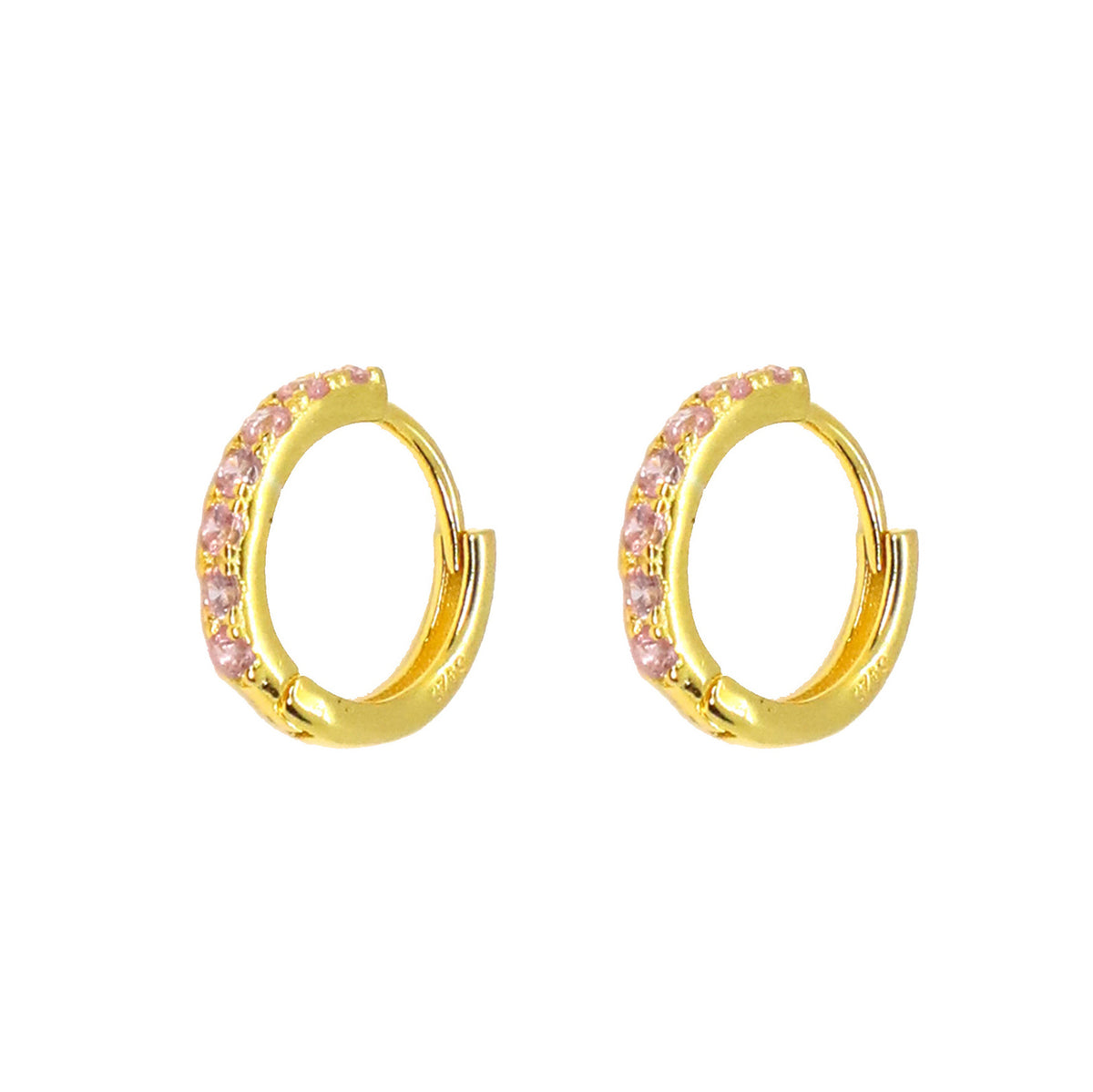 Simple Gem Hoops Earrings