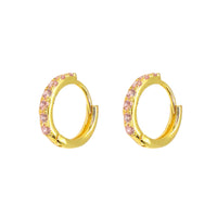 Simple Gem Hoops Earrings