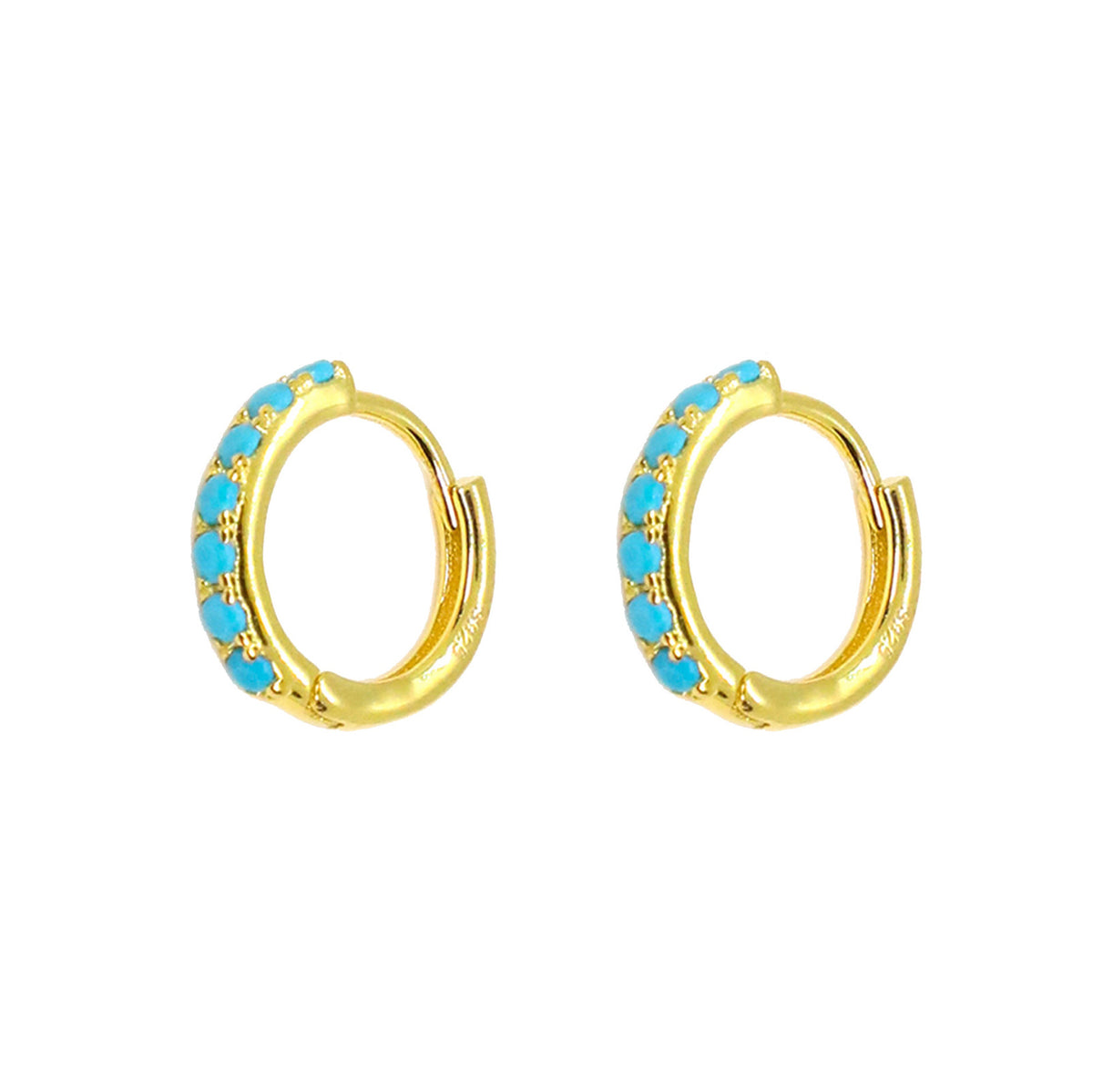Simple Gem Hoops Earrings