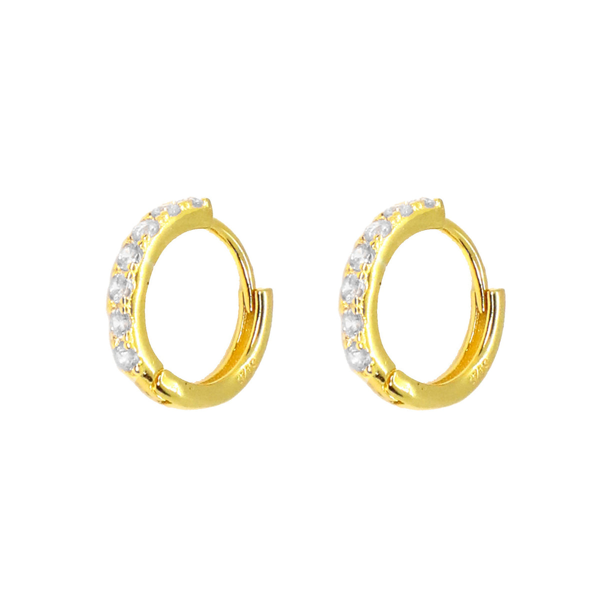Simple Gem Hoops Earrings