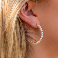 Dainty Circle Pearl Earrings