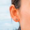 14K Solid Gold Blue Diamond Single Earring-Limited Edition-La Meno