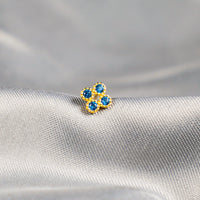 14K Solid Gold Blue Diamond Single Earring-Limited Edition-La Meno
