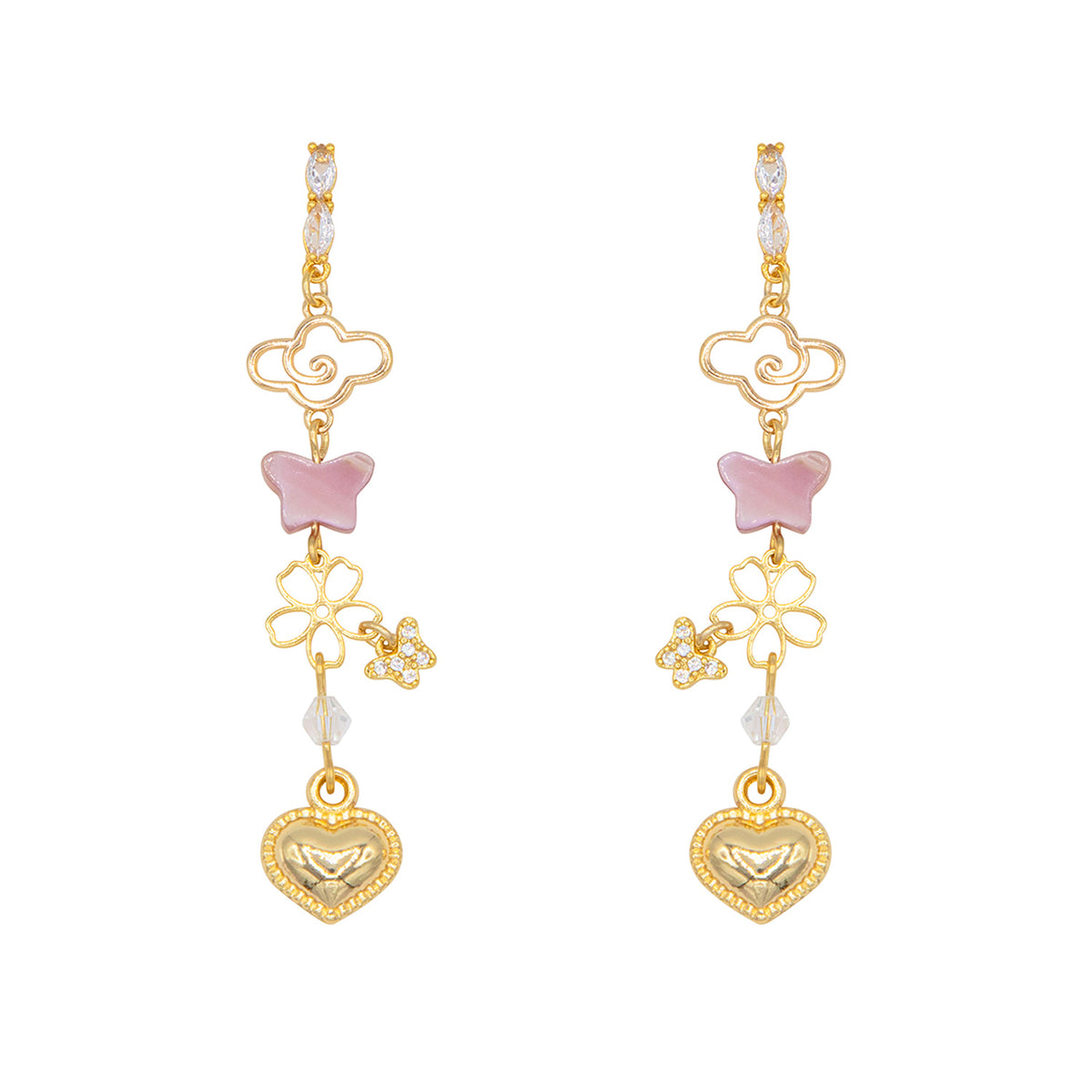 Pink Butterfly Earrings