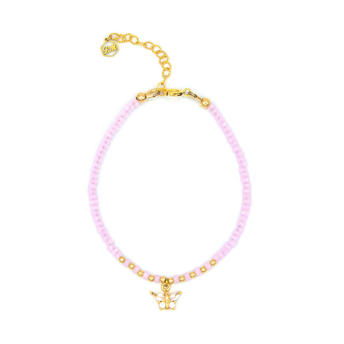 Rose Quartz Butterfly Bracelet