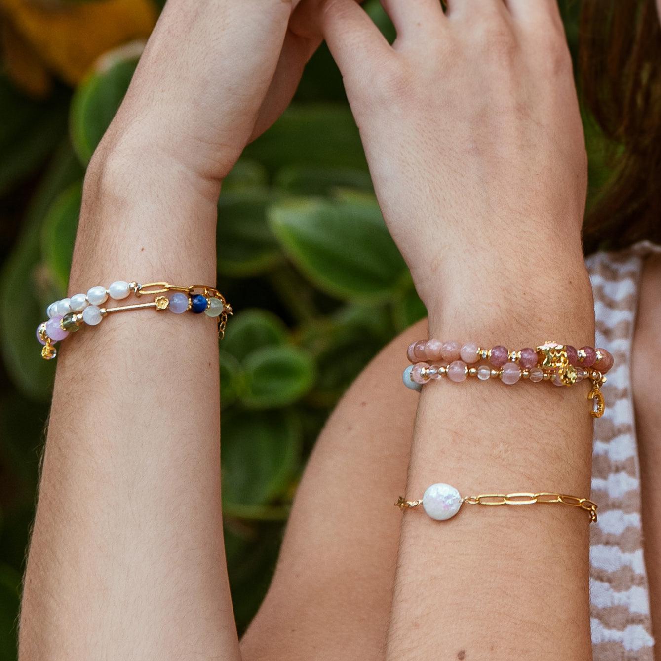 Serendipity | Energy Stone Bracelet | Sunstone & Strawberry Quartz
