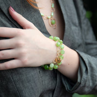 Spectrum Peridot Chalcedony Bracelet (Chain)