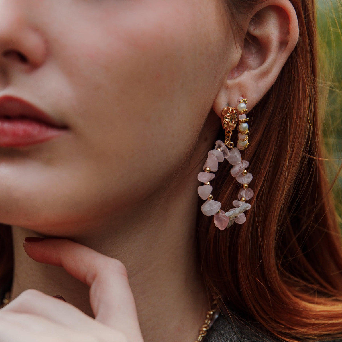 Spectrum Pink Aventurine Earrings