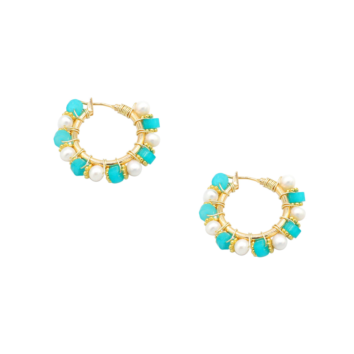 Spectrum Gem & Pearl Hoops