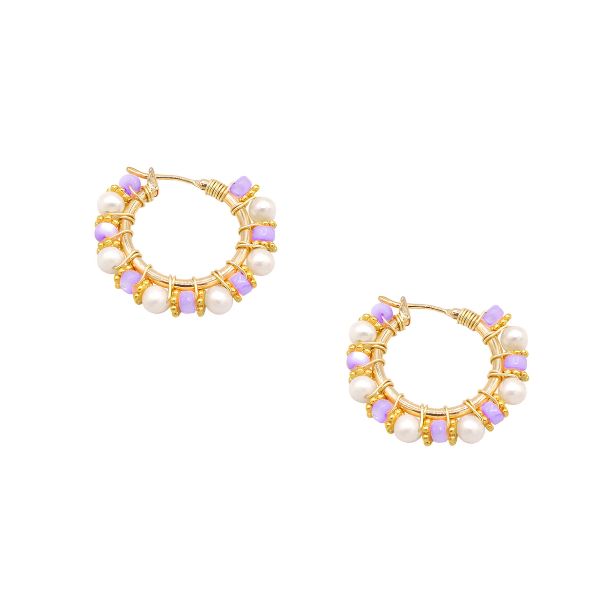 Spectrum Gem & Pearl Hoops