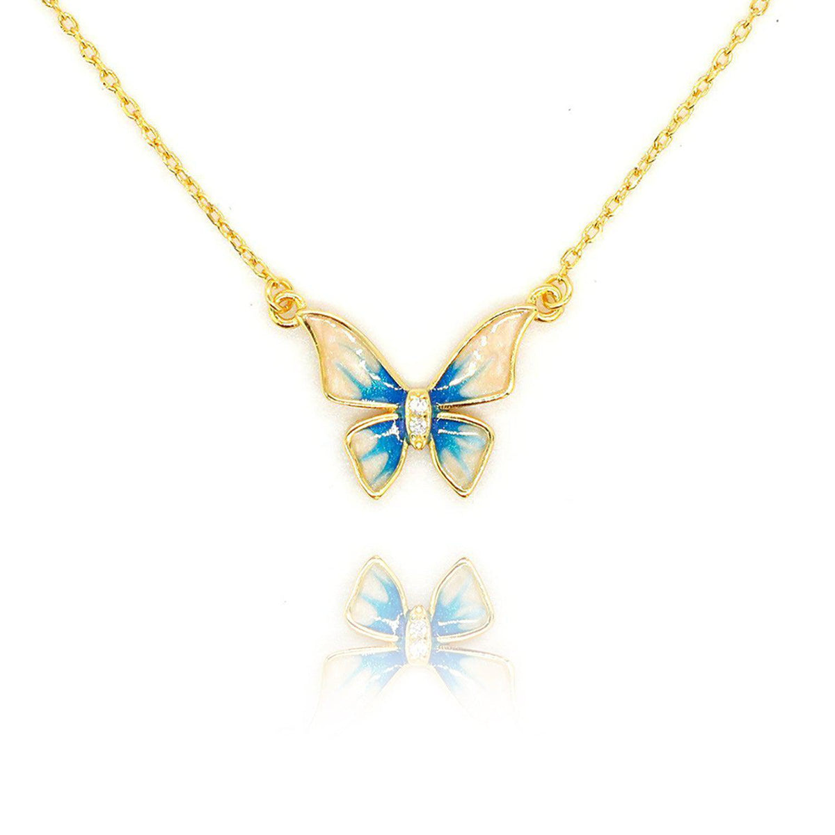 Blue Butterfly Necklace