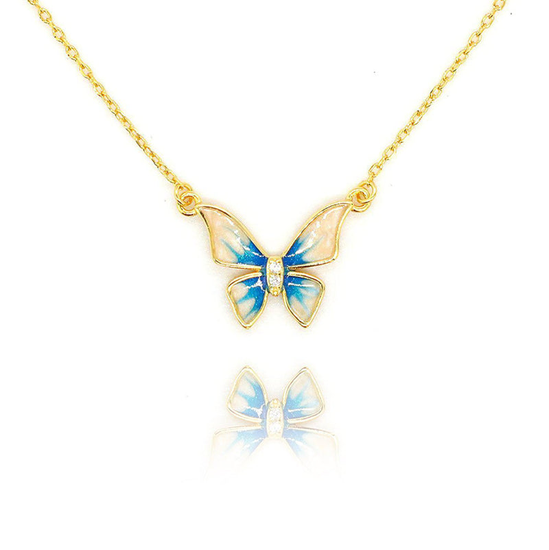 Blue Butterfly Necklace