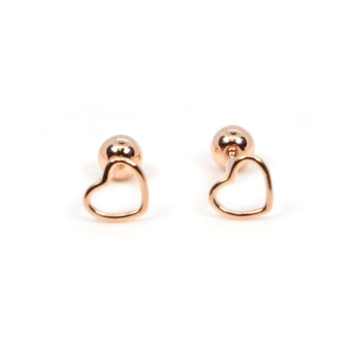 Heart Screw Back Earrings