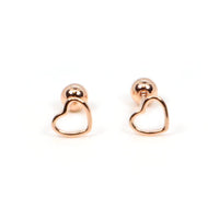 Heart Screw Back Earrings
