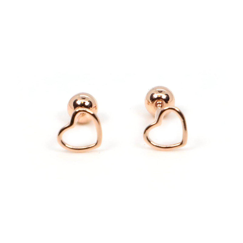 Heart Screw Back Earrings