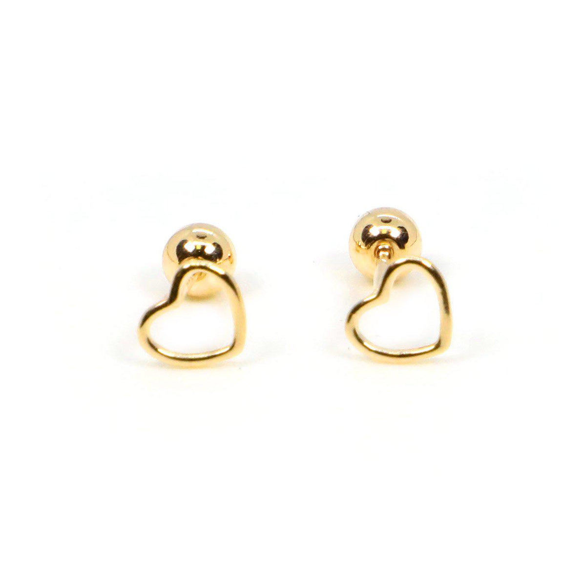 Heart Screw Back Earrings