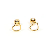 Heart Screw Back Earrings