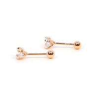 Single Diamond Screw Back Earrings