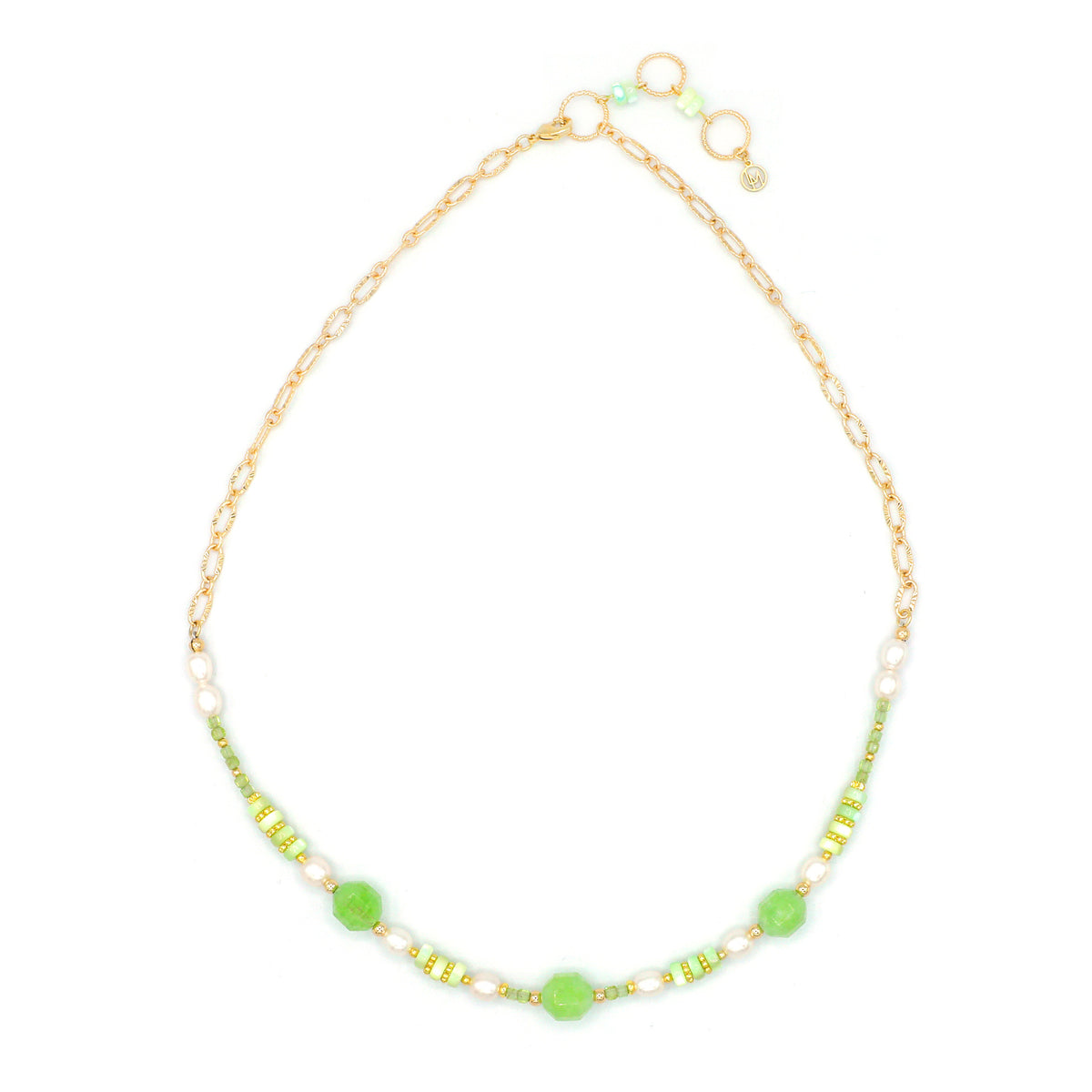 Spectrum Peridot Chalcedony & Pearl Necklace