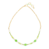 Spectrum Peridot Chalcedony & Pearl Necklace