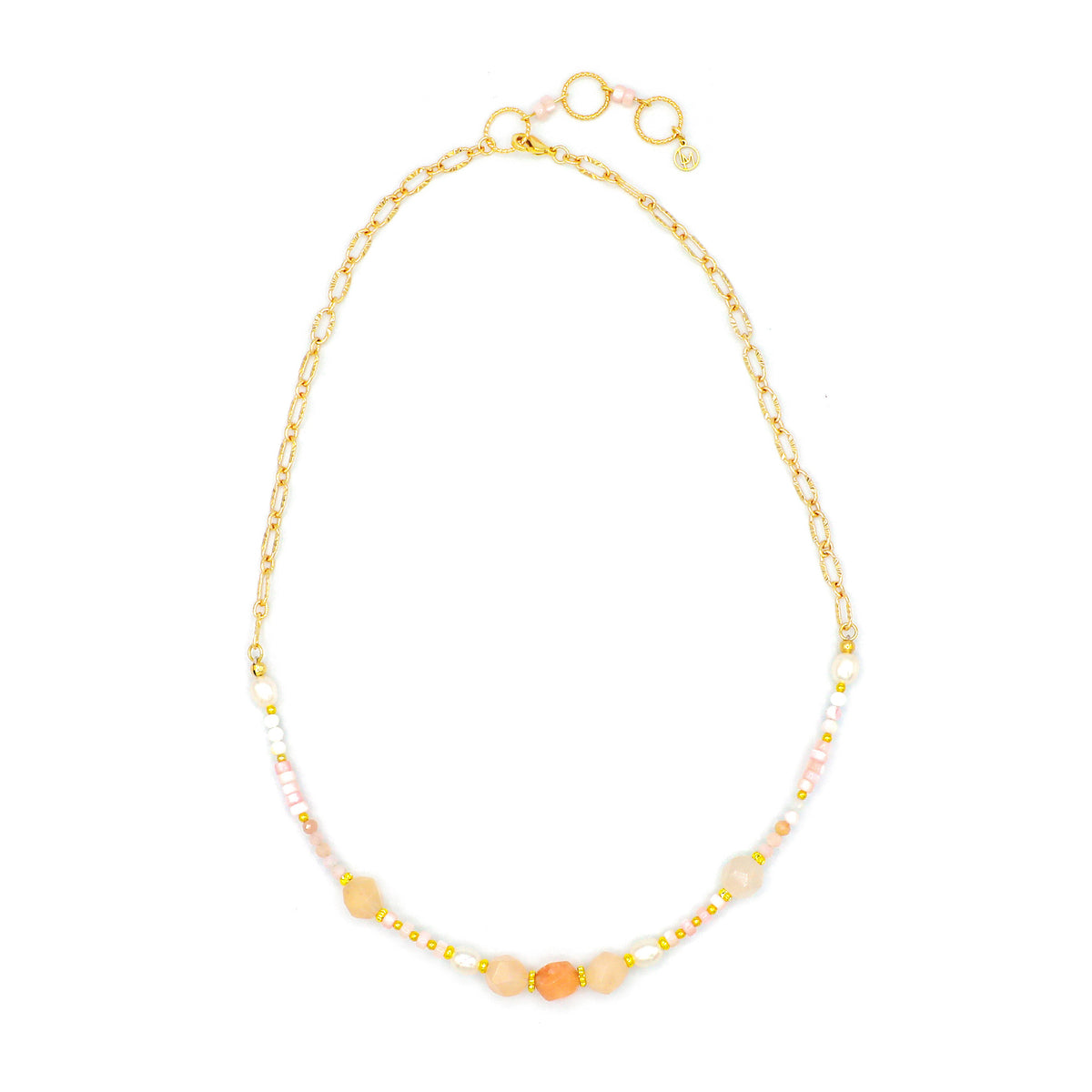 Spectrum Pink Aventurine & Pearl Necklace