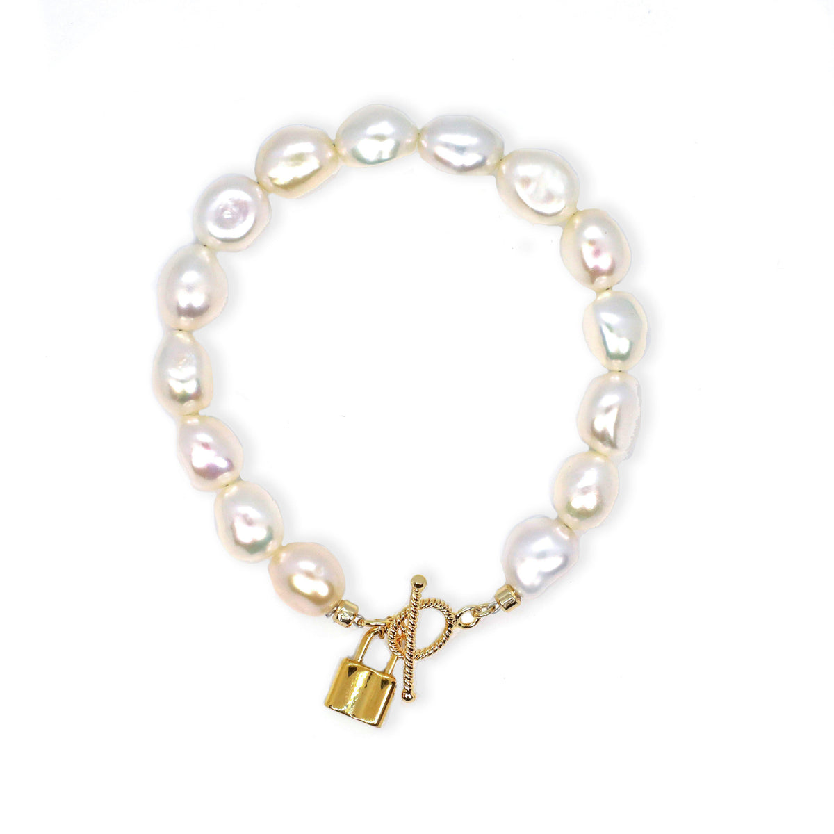 Lock It Up Baroque Pearl Bracelet
