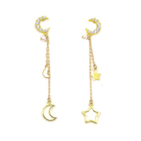 Moon & Star Asymmetric Earrings