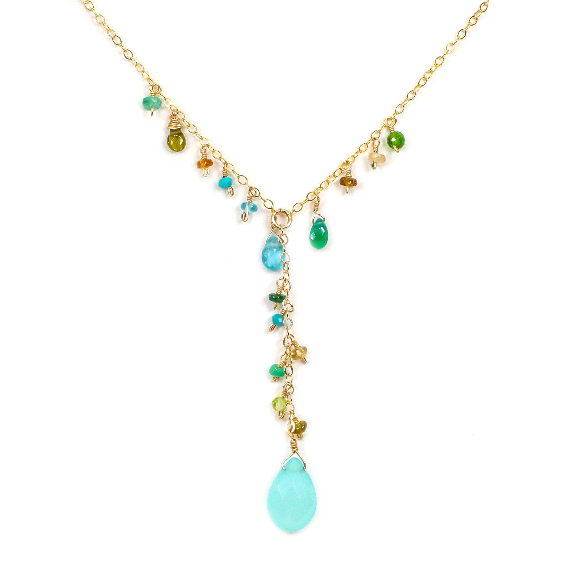 Luxe Treasure Necklace: Green Gradiant